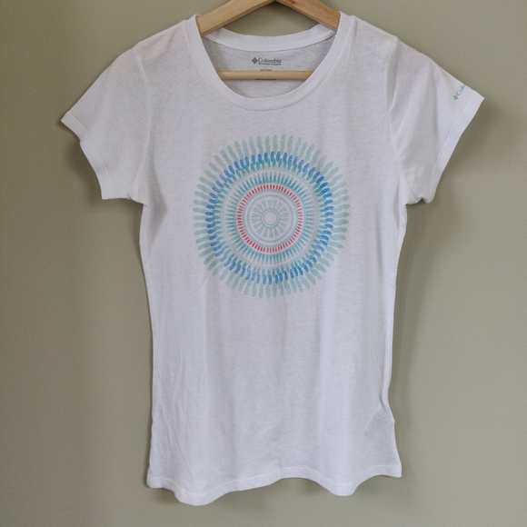 Columbia White Mandala Tee Shirt Extra Small - Picture 2 of 9